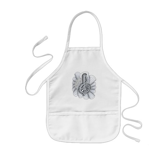Musik liebt Treble Clef Design Kinderschürze (Vorne)