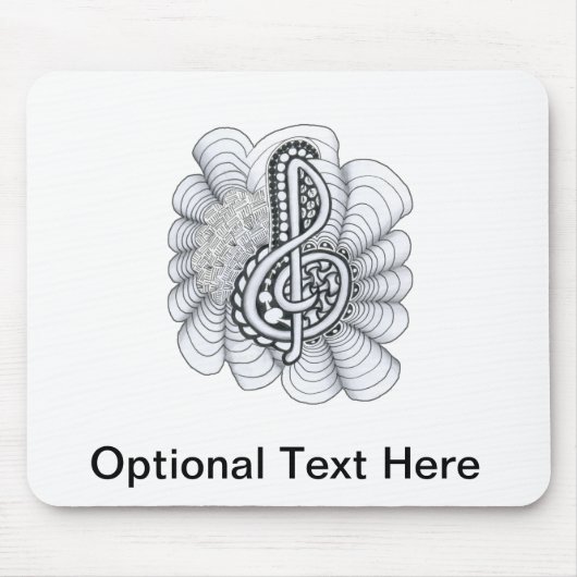Musik liebt Treble Clef Design Mousepad (Vorne)