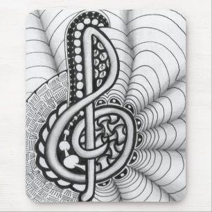 Musik liebt Treble Clef Design Mousepad
