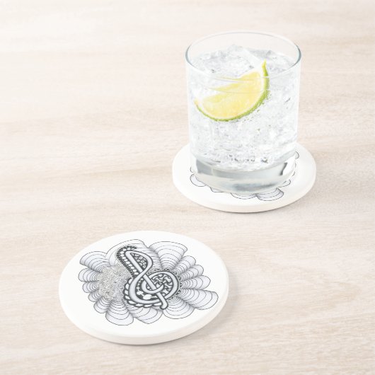 Musik liebt Treble Clef Design Untersetzer (Seite)