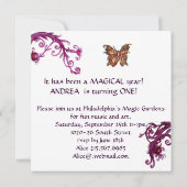 MUSIK Lila Violette Geburtstagspartei Einladung (Rückseite)