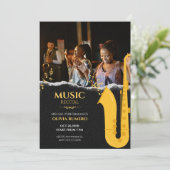 Musik-Live-Konzert Foto Trompete Jazz Einladung (Stehend Vorderseite)