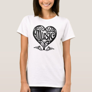 Musik Lover Elegantes Rodelherz T-Shirt