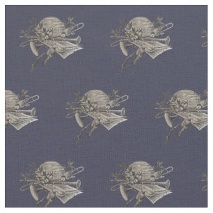 Musik-Lover-Sketch mit Vögeln und Band-Instrumente Stoff