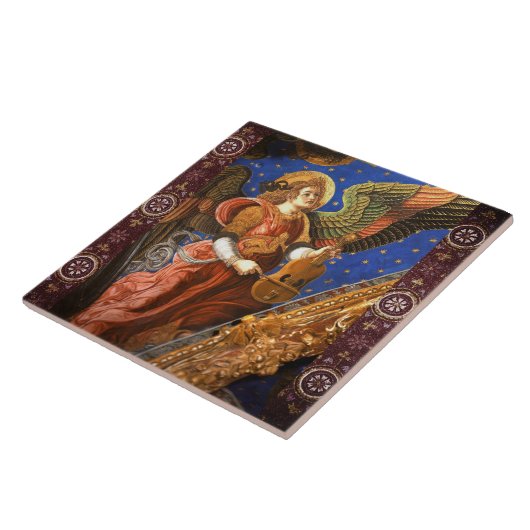 MUSIK MACHEN ANGEL MIT EINEM VIELEN Weihnachten Fliese (Seite)