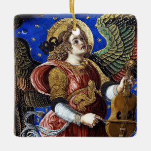 MUSIK MACHEN ANGEL MIT EINEM VIELEN Weihnachten Keramikornament
