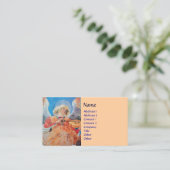 MUSIK MACHEN CHRISTMAS ANGEL Blue Peach Visitenkarte (Stehend Vorderseite)