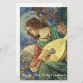 MUSIK MACHEN CHRISTMAS ANGEL Lute Player Briefpapier (Vorne/Hinten)