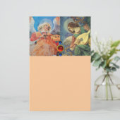 MUSIK MACHEN CHRISTMAS ANGELS, Blue Peach Briefpapier (Stehend Vorderseite)