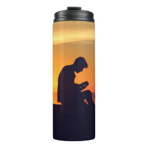 Musik machen / Sonnenuntergang individuelle Name t Thermosbecher