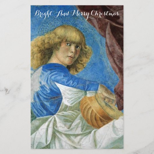 MUSIK MACHT CHRISTMAS ANGEL IN BLUE Lute Player Briefpapier (Vorderseite)