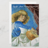 MUSIK MACHT CHRISTMAS ANGEL IN BLUE Lute Player Briefpapier (Vorne/Hinten)