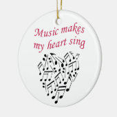 Musik macht mein Herz singen Keramik Ornament (Links)