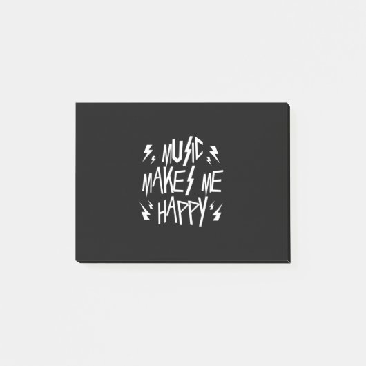 Musik macht mich glücklich post-it klebezettel (Vorderseite)