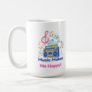 Musik Macht Mich Glücklich Retro Boombox Bunt Musi Kaffeetasse