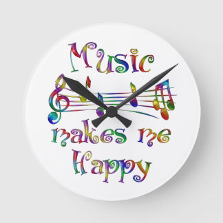 Musik macht mich glücklich runde wanduhr