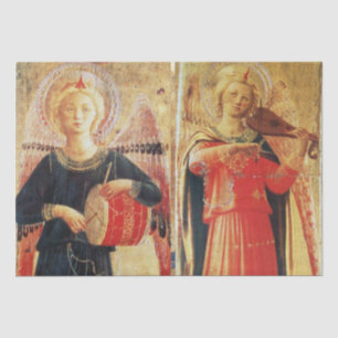 MUSIK MAKING ANGELN IN ROT UND GOLD Weihnachten Seidenpapier