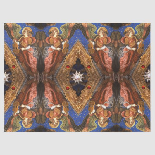 MUSIK MAKING ANGELN MIT EINEM VIELEN Weihnachtsfes Seidenpapier (Vorderseite)