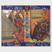 MUSIK MAKING ANGELS FLORAL CHRISTMAS PARCHMENT GESCHENKPAPIER (Flach)