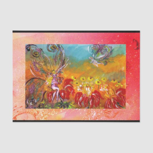 MUSIK MAKING BLUME FAIRE Blumenfantasie Pink Seidenpapier (Vorderseite)