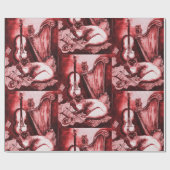 MUSIK MAKING CAT,EIG,Musikinstrumente rot weiß Geschenkpapier (Flach)