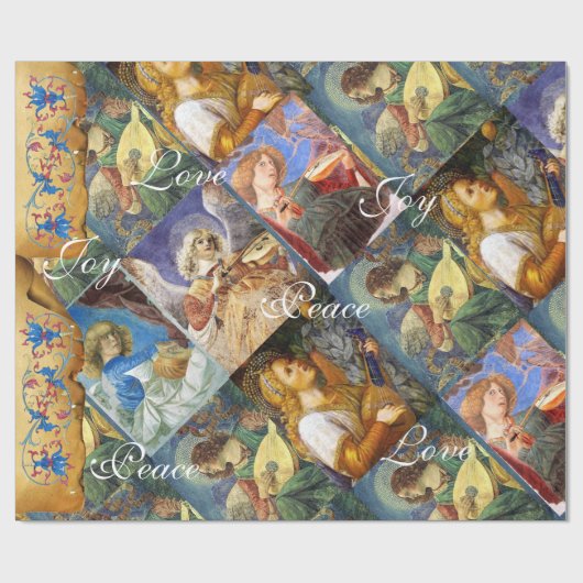 MUSIK MAKING CHRISTMAS ANGELS,JOY PEACE LIEBE GESCHENKPAPIER (Flach)