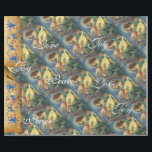 MUSIK MAKING CHRISTMAS ANGELS,JOY PEACE LIEBE GESCHENKPAPIER<br><div class="desc">Musikalische Lute, Mandoline, antike Geige spielen Engel Blumenparchment mit roten blauen Blumen, klassische italienische Renaissance Meisterwerke von Melozzo da Forli, Detail eines Fresks c.1480.</div>