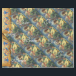 MUSIK MAKING CHRISTMAS ANGELS,JOY PEACE LIEBE GESCHENKPAPIER<br><div class="desc">Musikalische Lute,  Mandoline,  antike Geige spielen Engel Blumenparchment mit roten blauen Blumen,  klassische italienische Renaissance Meisterwerke von Melozzo da Forli,  Detail eines Fresks c.1480.</div>