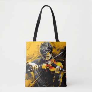 Musik-Malerei für Violin Player Abstrakt Art Decor Tasche