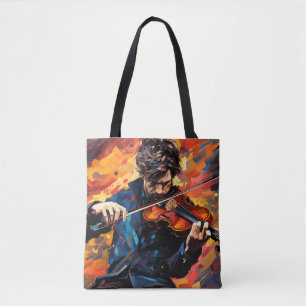 Musik-Malerei für Violin Player Abstrakt Art Decor Tasche