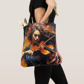 Musik-Malerei für Violin Player Abstrakt Art Decor Tasche (Von Nahem)