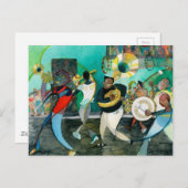 Musik Malerei "New Orleans Jazz" Postkarte (Vorne/Hinten)