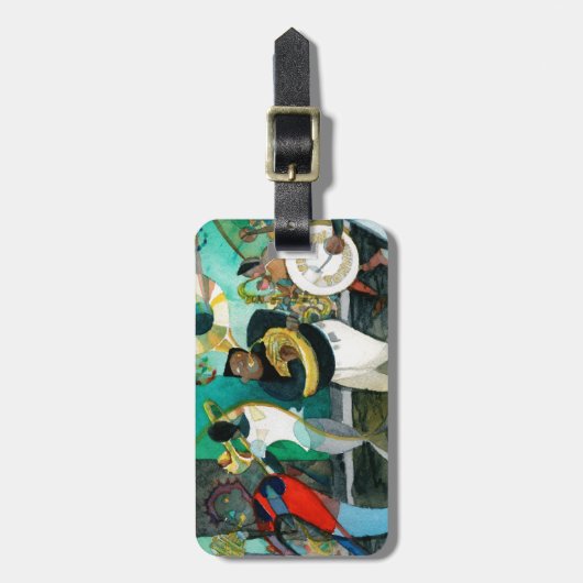 Musik-Malerei "New- Orleansjazz " Gepäckanhänger (Vorderseite vertikal)