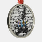 Musik-Mann Silbernes Ornament (Rechts)