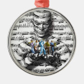 Musik-Mann Silbernes Ornament (Vorne)
