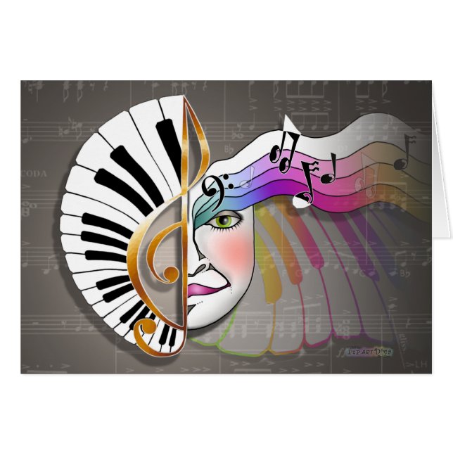 Musik-Maske KARTEN (Vorderseite (Horizontal))