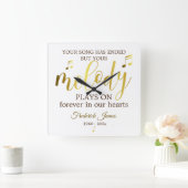 Musik-Memorial Melody-Zitat Quadratische Wanduhr (Zuhause)