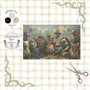 Musik Menagerie von Tieren Decoupage Seidenpapier