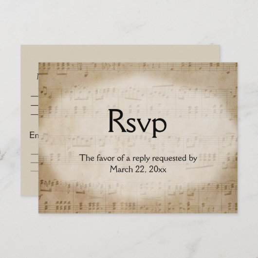 Musik Menü UAWG Postkarte (Vorne/Hinten)