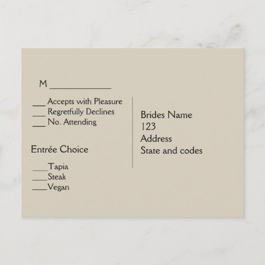 Musik Menü UAWG Postkarte (Rückseite)