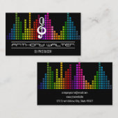 Musik-Mikrofon-Logo | Colorful Equalizer Visitenkarte (Vorne/Hinten)