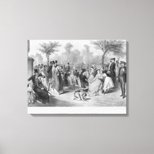 Musik, Militärkonzert in einem öffentlichen Garten Leinwanddruck