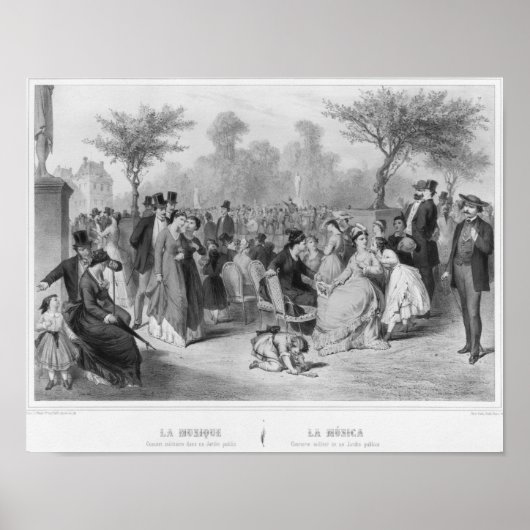 Musik, Militärkonzert in einem öffentlichen Garten Poster (Vorne)