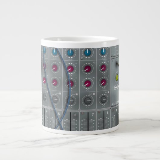 Musik-Mischpult Jumbo-Tasse (Vorderseite)