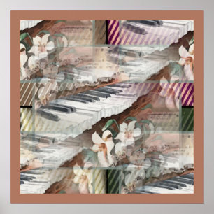 Musik mit Blume Poster