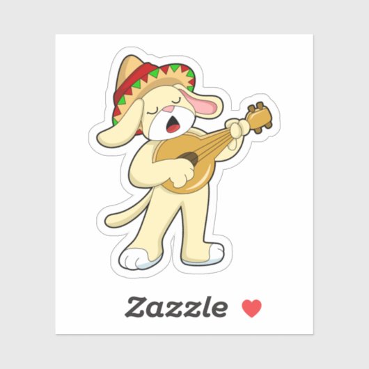 Musik mit Gitarre spielen Aufkleber (Blatt)