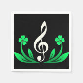 Musik mit glücklichem Klee Serviette (Vorderseite)