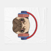 Musik mit Headphone spielen Fleecedecke (Vorderseite (Horizontal))