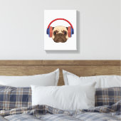 Musik mit Headphone spielen Leinwanddruck (Insitu (Schlafzimmer))