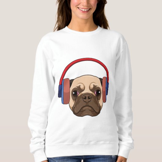 Musik mit Headphone spielen Sweatshirt (Vorderseite)